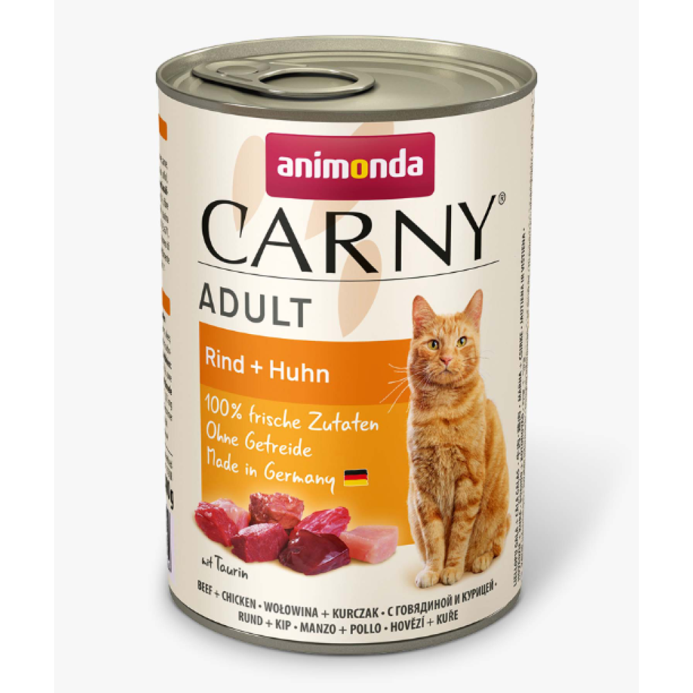 Консерва Animonda Carny Adult Beef + Chicken для котів, з яловичиною та куркою, 400г