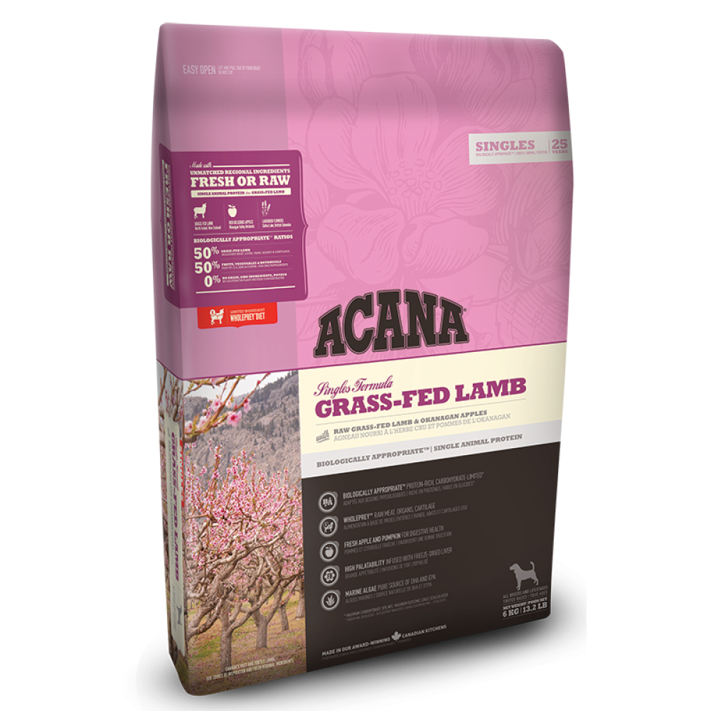 Сухой гипоаллергенный корм для собак всех пород ACANA Grass-Fed Lamb 17 кг