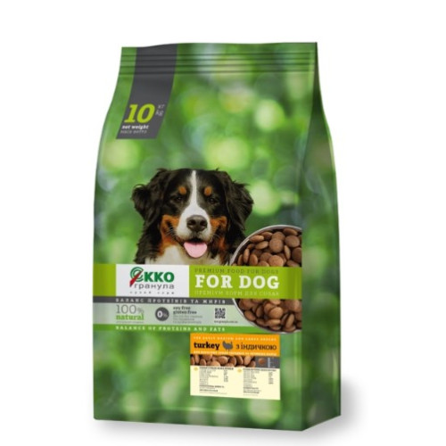 Сухий корм для собак ЕККО-ГРАНУЛА середніх та великих порід 10кг індичка шайба