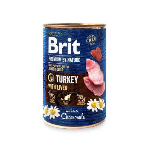 Влажный корм для собак Brit Premium by nature Turkey with Liver индейка с печенью 400 г