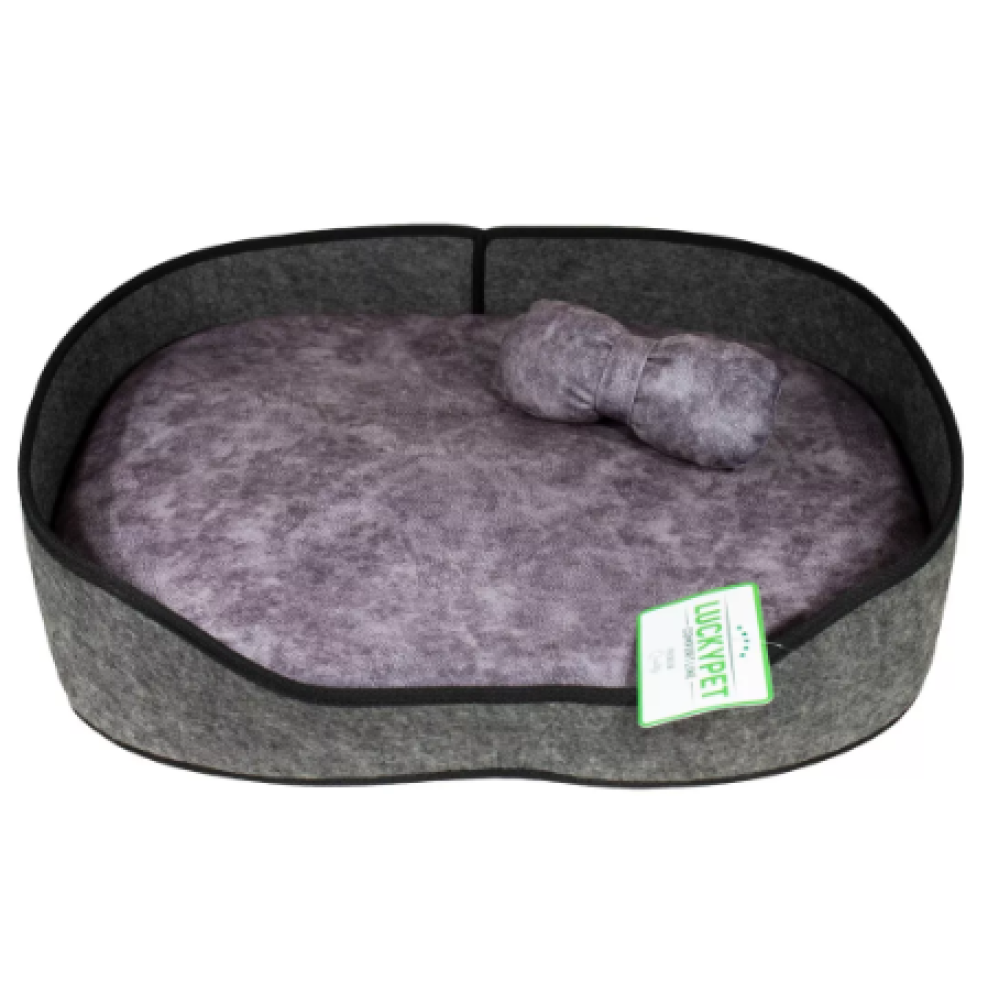 Лежак Цезар №1 "Lucky Pet", фиолетово-серый, 32х43х10см