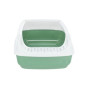 Туалет для котов пластиковый Trixie «Delio с рамкой» 38 х 20 х 50 см (бело-зелёный)