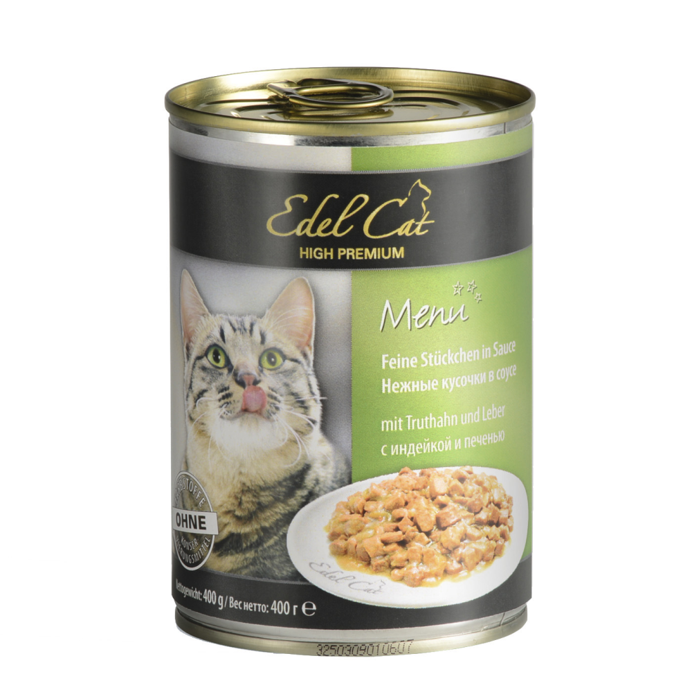 Вологий корм для кішок Edel Cat з індичкою та печінкою 400 г