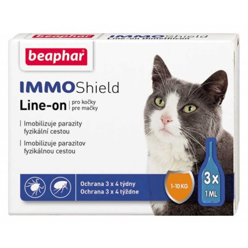 Капли от блох и клещей для кошек и котят Beaphar IMMO Shield 3 пипетки