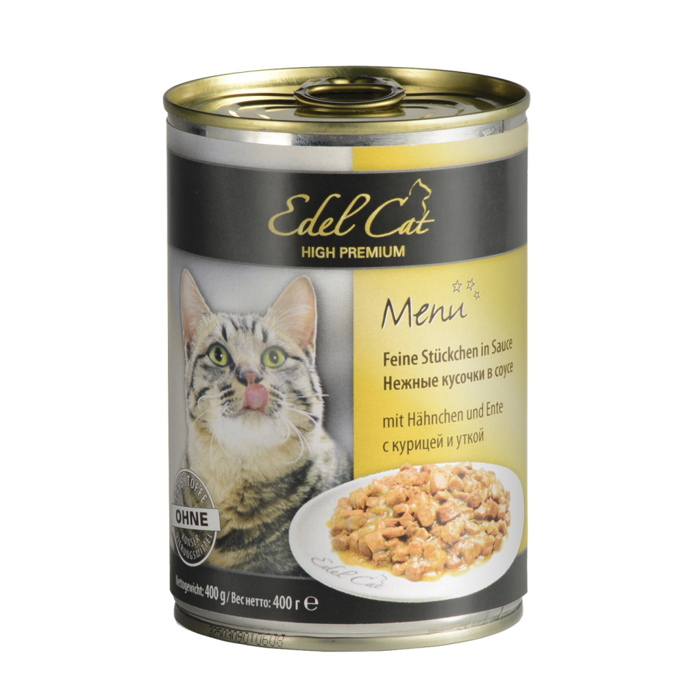 Вологий корм для кішок Edel Cat з куркою та качкою 400 г