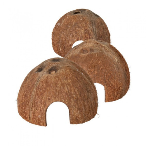 Норка для рептилий/грызунов Кокосовый орех натуральный Trixie 8,10,12 см, 3 шт