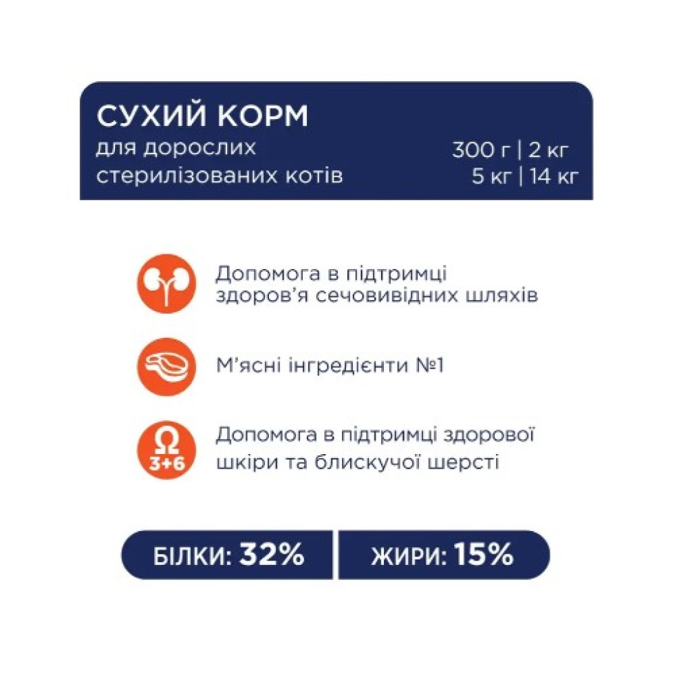 Сухой корм для стерилизованных кошек Club 4 Paws Premium (курица) 2 (кг)