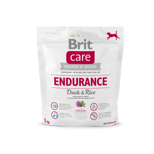Сухой корм Brit Care Dog Endurance для взрослых собак с повышенными затратами энергии с уткой и рисом 1 кг