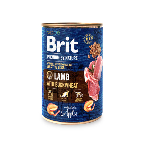 Влажный корм для собак Brit Premium by nature Lamb with Buckwheat ягненок с гречкой 400 г
