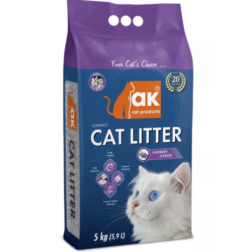 Наполнитель для кошек бентонитовый AKCAT COMPACT CAT LITTER (Запах Лаванды)