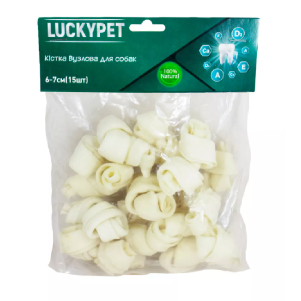 Кость узловая №2 Lucky Pet, 6-7 см, 15 шт 