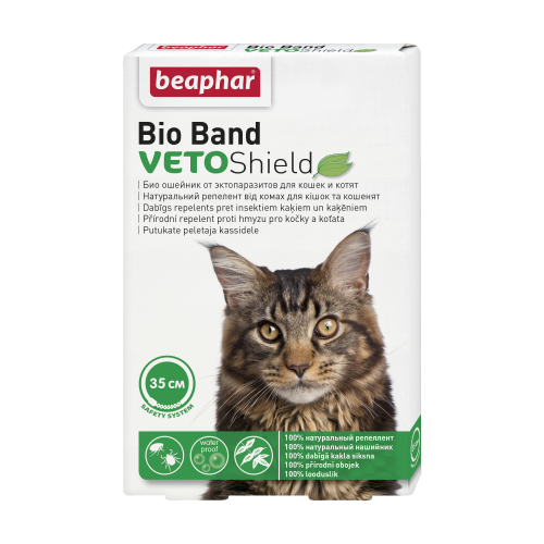 Ошейник Beaphar Bio Collar от блох, клещей и комаров для кошек и котят 35 см