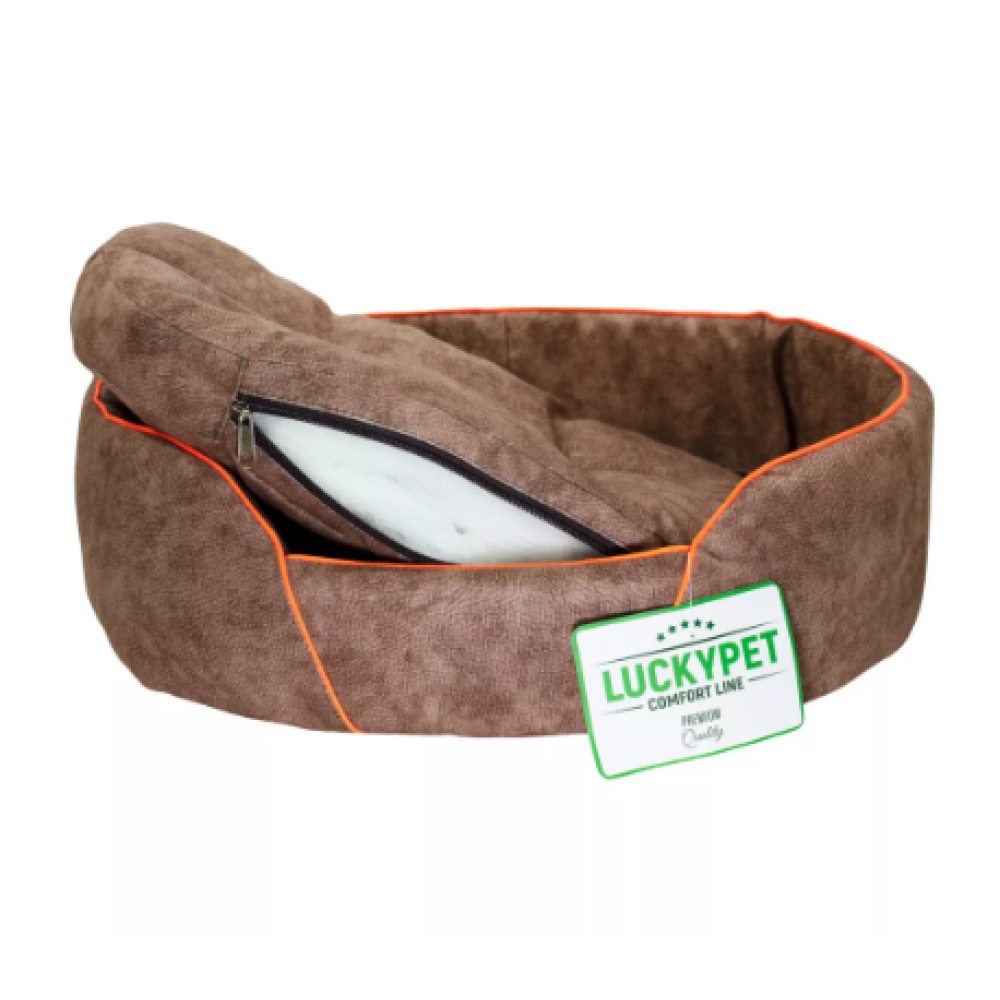 Лежак Долли №6 "Lucky Pet", коричневый, 54х76х15см  