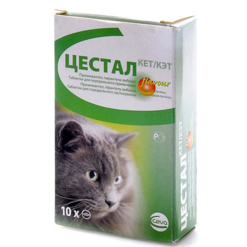 Цестал для кошек 10 таблеток  (празиквантель, пирантел) Сева
