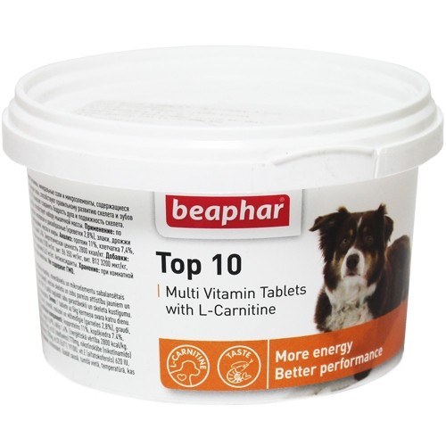 Сбалансированный комплекс витаминов Beaphar Top 10 для собак 180 шт
