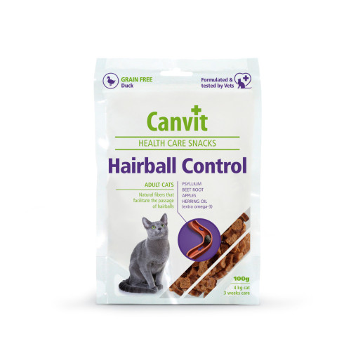 Лакомство для кошек Canvit Hairball Control для выведения шерсти из желудка 100 г
