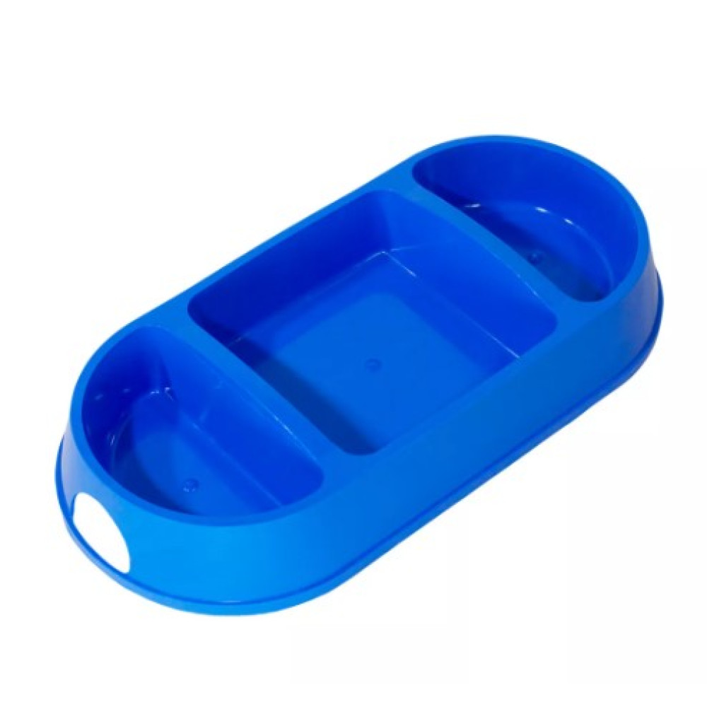 Миска тройная "Lucky Pet" пластиковая, 200+250+200мл Blue