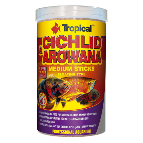 Корм для цихлид и арован Tropical Cichlid&Arowana Medium Sticks в палочках 1 л (360 г)