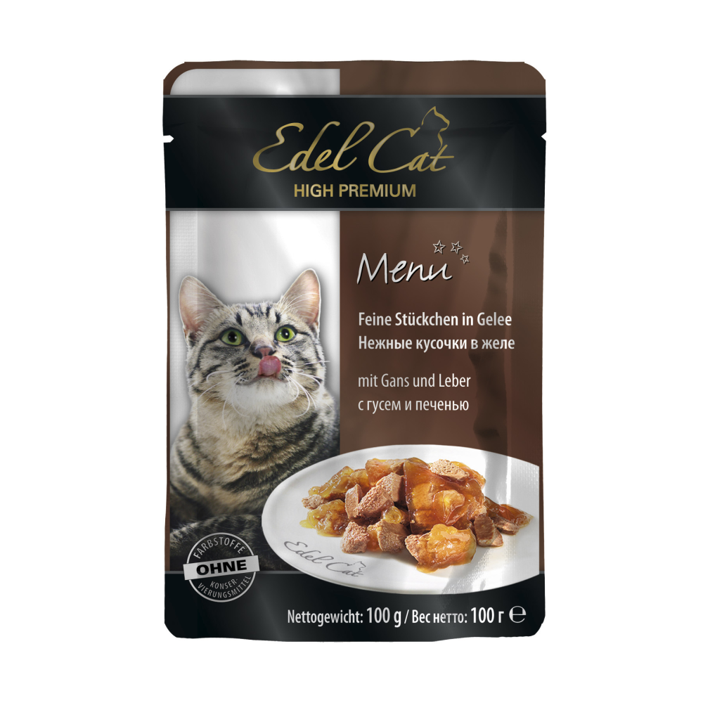 Влажный корм для кошек Edel Cat с гусем и печенью в желе 100 г
