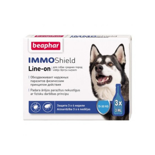 Краплі від бліх та кліщів Beaphar IMMO Shield для собак від 15 до 30 кг 3 піпетки
