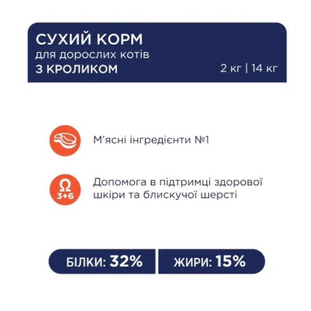 Сухой корм для взрослых кошек Club 4 Paws Premium (кролик) 2 (кг)