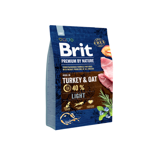 Сухой корм Brit Premium Dog Light для собак с избыточным весом со вкусом индейки 3 кг
