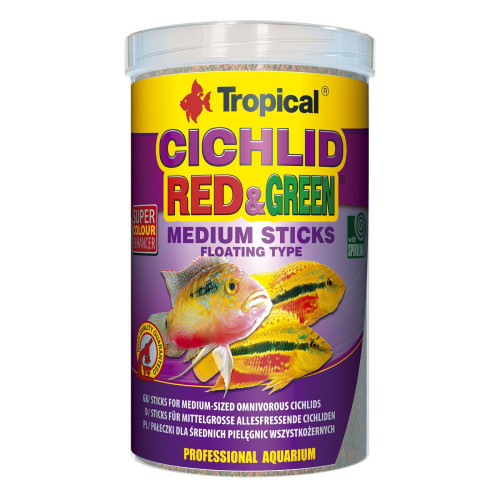 Корм для цихлід Tropical Cichlid Red & Green Medium Sticks у паличках 1л (360 г)