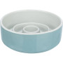 Миска Trixie керамическая для медленного кормления 450 мл / 14 см (серая/голубая)