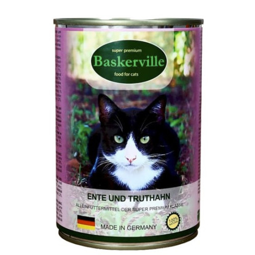 Консерва для кішок Baskerville (Баскервіль) качка з індичкою  200 (г)