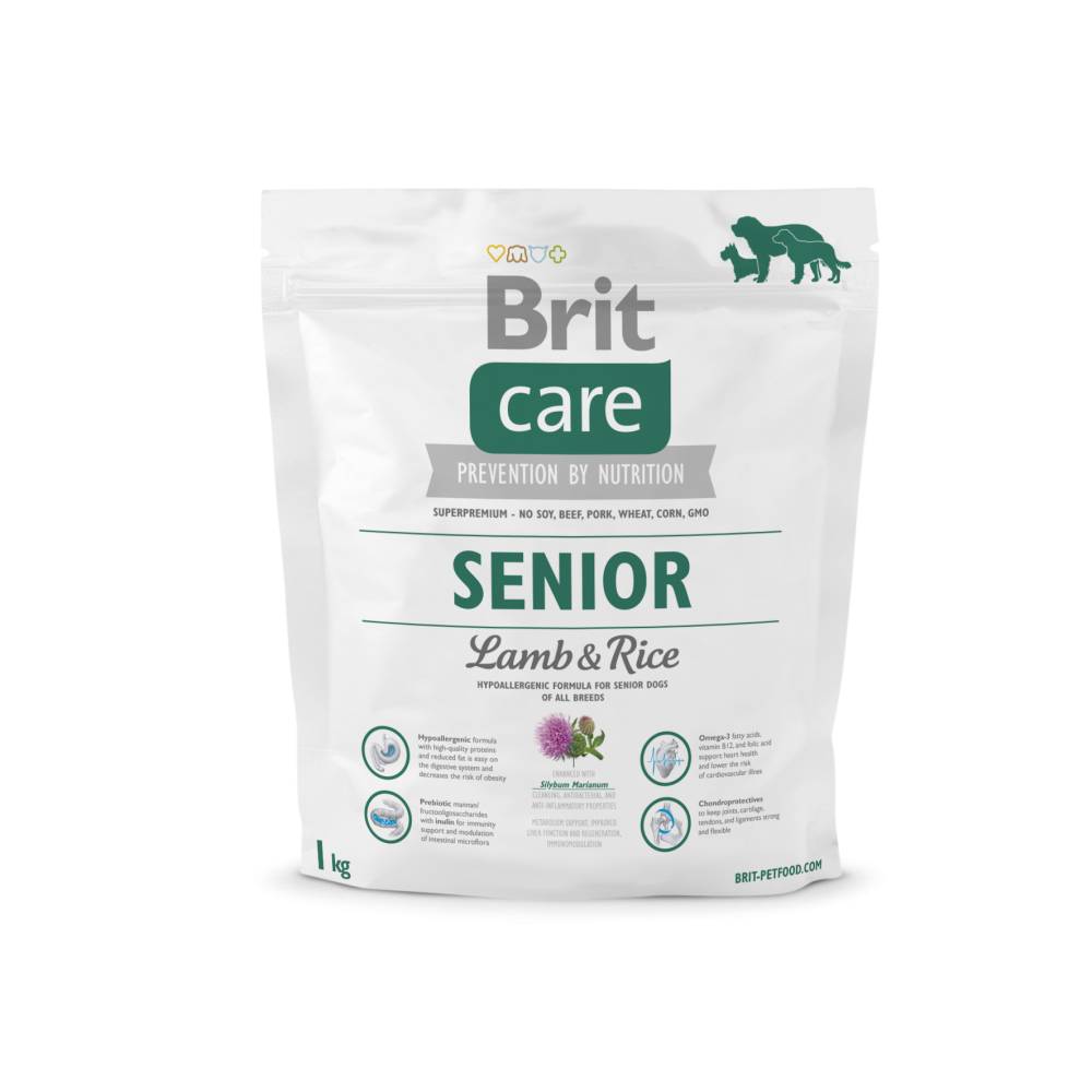 Сухой корм Brit Care Senior All Breed Lamb & Rice для пожилых собак всех пород 1 кг