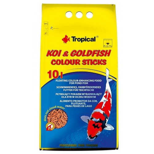 Корм для прудовых рыб Tropical в палочках «Koi & Goldfish Colour Sticks» 10 л