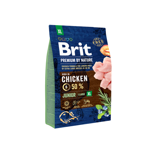 Сухой корм Brit Premium Dog Junior XL для щенков и молодых собак гигантских пород со вкусом курицы 3 кг
