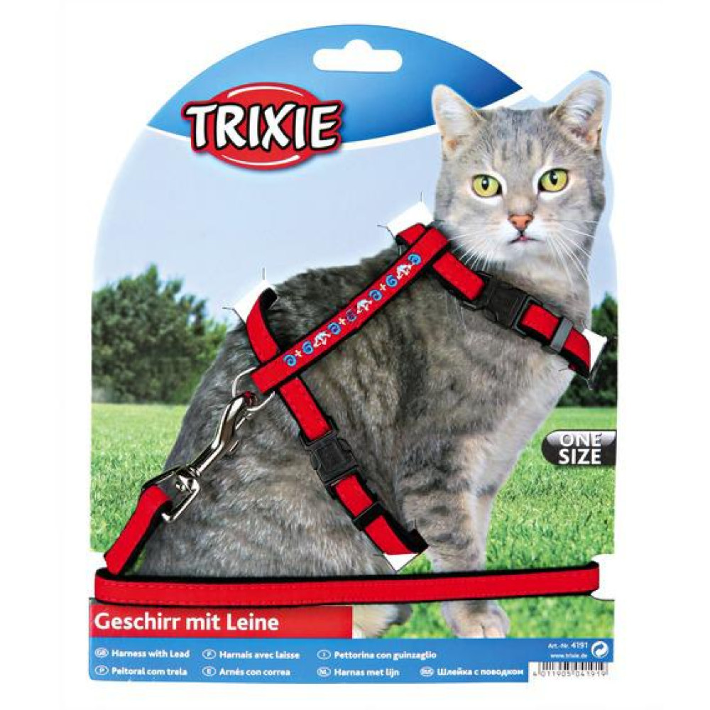 Trixie Шлейка для кішки, вельвет з вишивкою