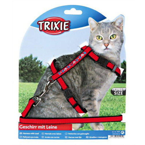 Trixie Шлейка для кошки, вельвет с вышивкой