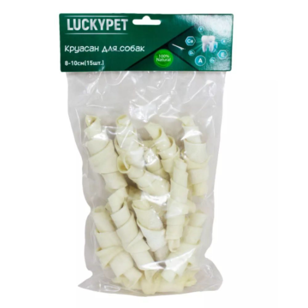 Кость - рогалик (круасан) №3 Lucky Pet, 8-10 см, 15 шт 