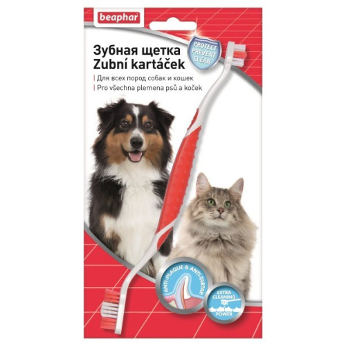 Двостороння зубна щітка для собак та кішок Beaphar