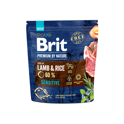 Сухий корм Brit Premium Dog Sensitive Lamb для собак із чутливим травленням з мʼясом ягняти 1 кг