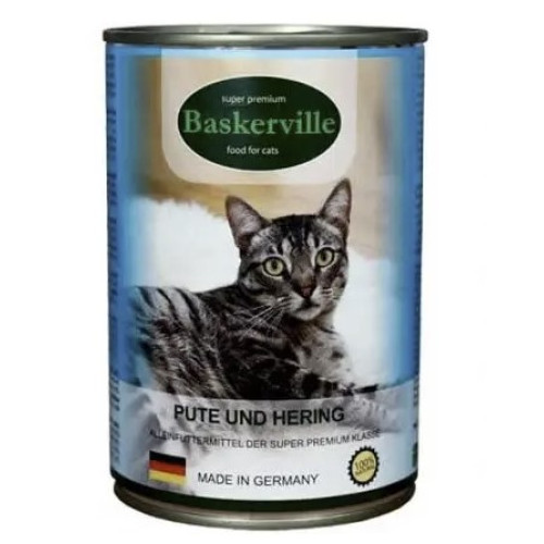 Консерва для кішок Baskerville (Баскервіль) індичка з рибою  200 (г)