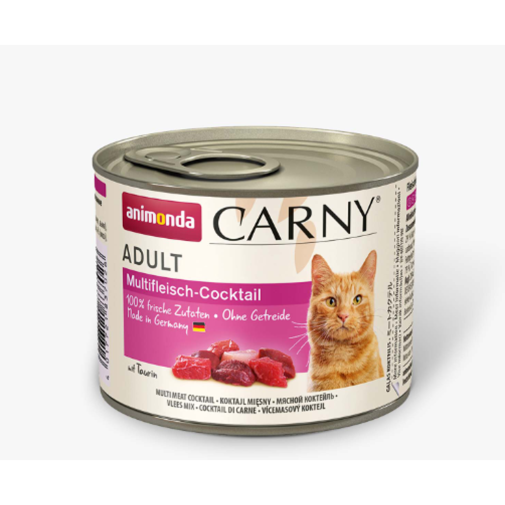 Консерва Animonda Carny Adult Multi-Meat Cocktail для котів, з яловичиною, куркою та дичиною, 200г