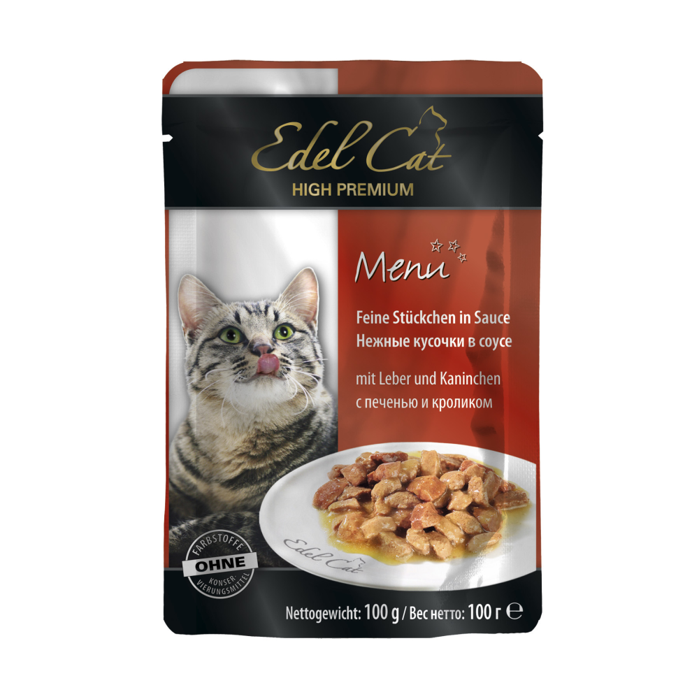 Вологий корм для кішок Edel Cat з печінкою та кроликом у соусі 100 г