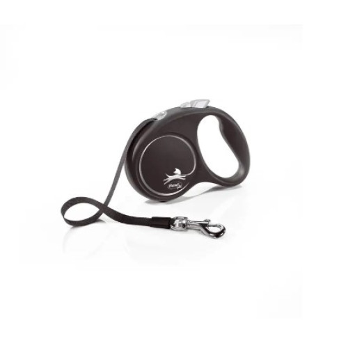 Поводок-рулетка для собак Flexi с лентой «Black Design» S 5 м / 15 кг 