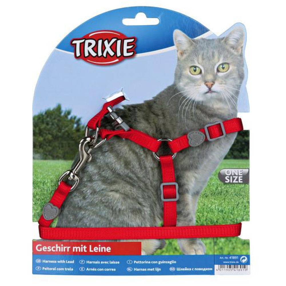 Trixie  Шлейка с поводком для кошки Premium