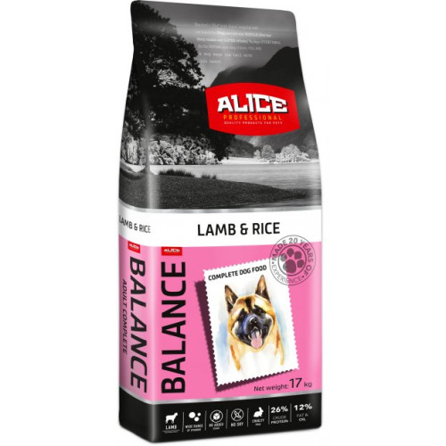 Сухий корм Alice Balance Lamb and Rice з ягнятком та рисом 17 кг