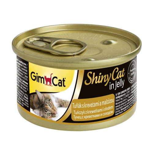 Вологий корм для кішок GimCat Shiny Cat 70 г (тунець, креветки та солод)