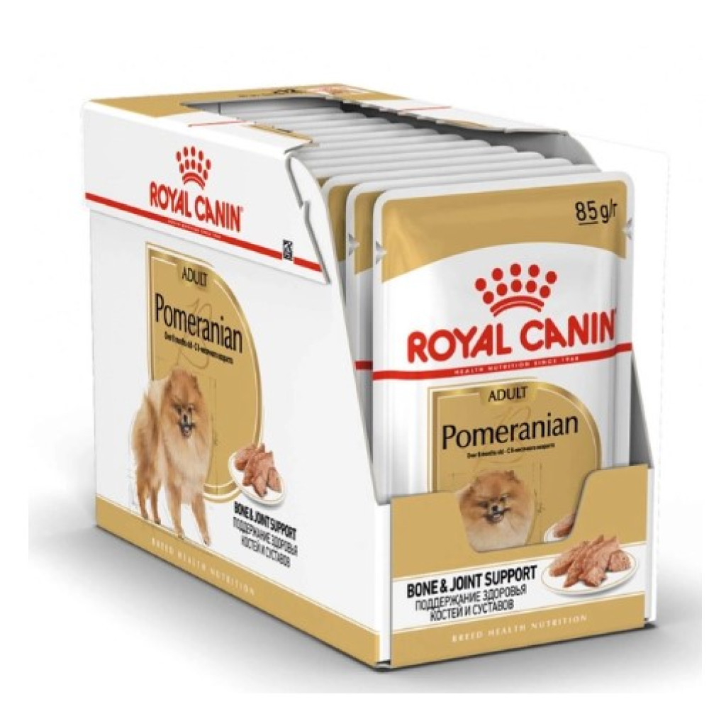 Влажный корм Royal Canin Pomeranian Adult для собак породы померанский шпиц, 12×85 г