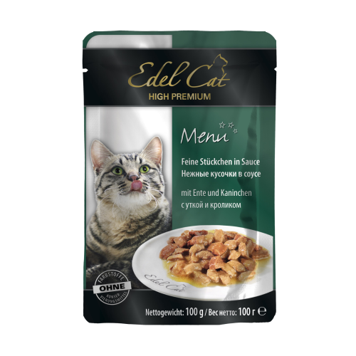 Влажный корм для кошек Edel Cat с уткой и кроликом в соусе 100 г