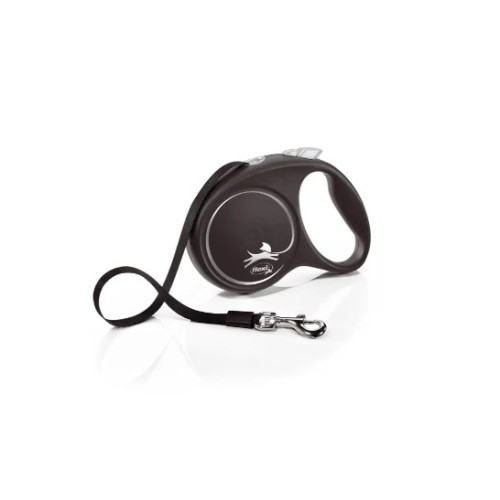 Повідець-рулетка для собак Flexi зі стрічкою «Black Design» L 5 м/50 кг Чорна