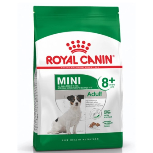 Сухой полнорационный корм Royal Canin Mini Adult 8+, для собак малых пород старше 8 лет, 800г