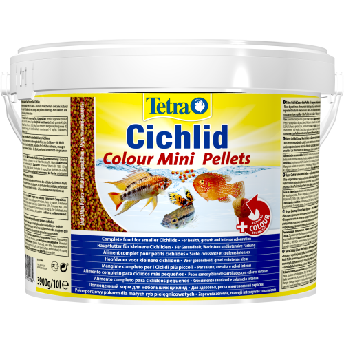 Корм для аквариумных рыб Tetra Cichlid Colour Mini Pellets в гранулах для цвета 10 л (3.9 кг)