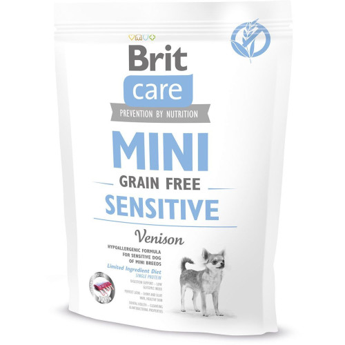 Сухой корм Brit Care Mini Grain Free Sensitive для взрослых собак миниатюрных пород с чувствительным пищеварением 400 гр